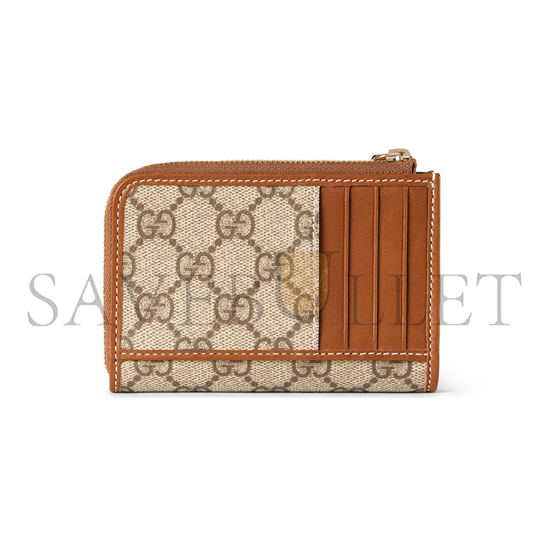 GUCCI GG EMBLEM ZIP CARD CASE 821804 (13*8.5*3cm) GUCCI GG EMBLEM ZIP CARD CASE 821804 (13*8.5*3cm)